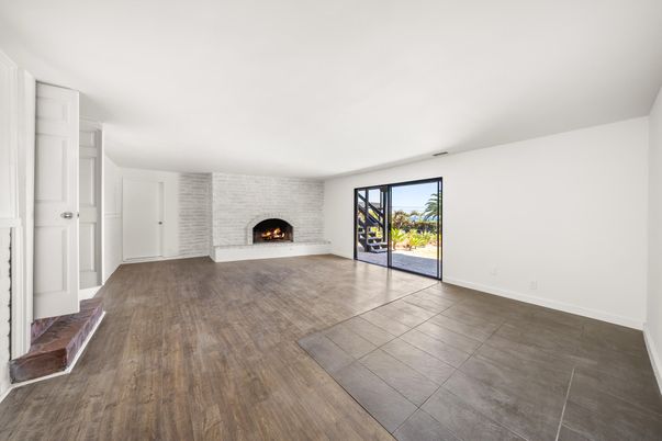 Empty room, Fireplace, Interior, Wood Texture Flooring