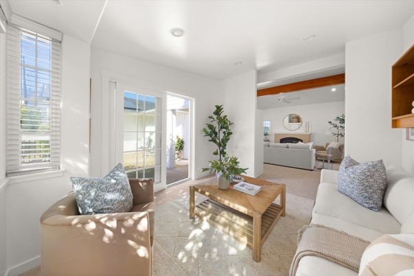 Interior, Living room, Recessed Lighting, Wooden Beams