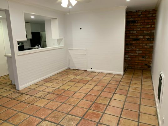 Empty room, Interior, Kitchen, Recessed Lighting