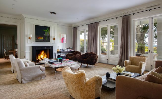 Fireplace, Interior, Living room, Recessed Lighting