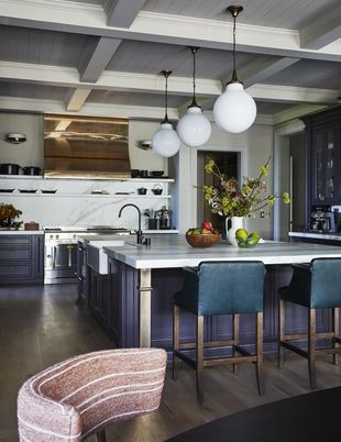 Interior, Kitchen, Pendant Lights, Stainless Steel Appliances, Wood Texture Flooring