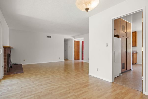 Empty room, Fireplace, Interior, Wood Texture Flooring