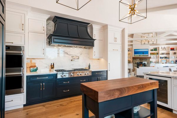 Interior, Kitchen, Pendant Lights, Stainless Steel Appliances, Wood Texture Flooring