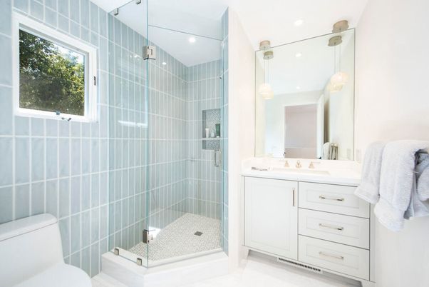 Bathroom, Glass Shower, Interior, Pendant Lights, Recessed Lighting