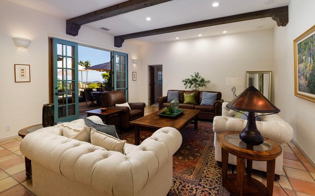 Interior, Living room, Recessed Lighting, Wooden Beams
