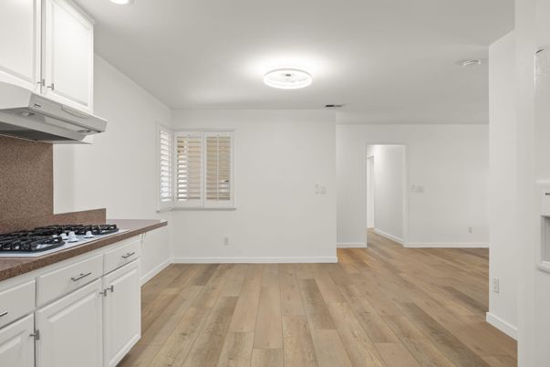 Interior, Kitchen, Recessed Lighting, Wood Texture Flooring