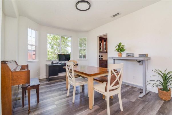 Home Office, Interior, Piano, Wood Texture Flooring