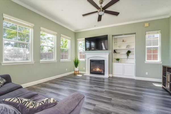 Fireplace, Interior, Wood Texture Flooring