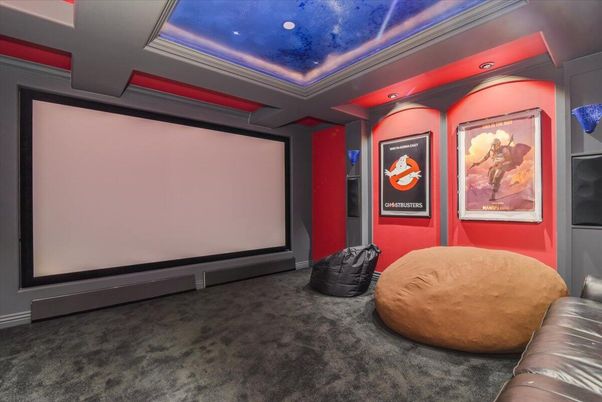 Interior, Projection Screen, Recessed Lighting, Theatre Room