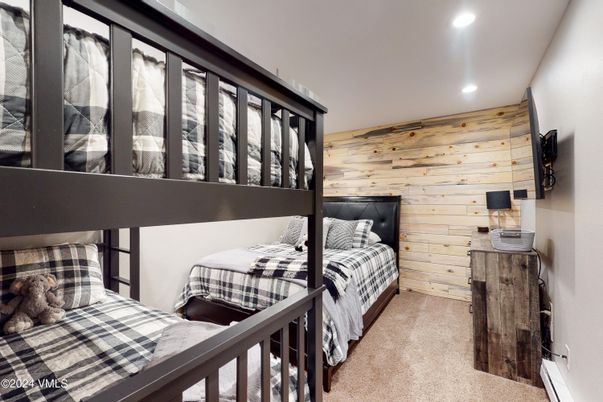 Bedroom, Interior, Recessed Lighting, Wooden Walls