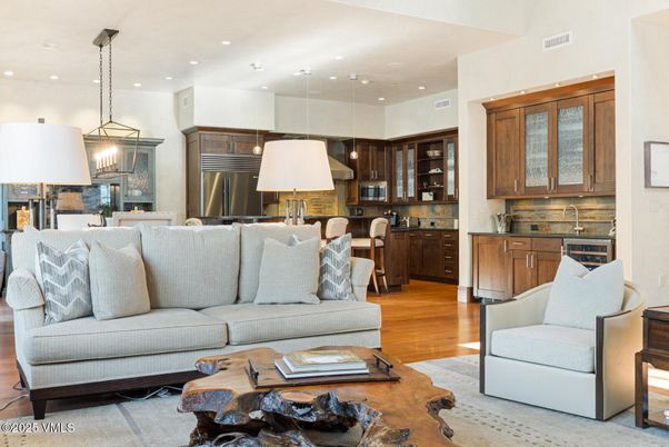 Interior, Kitchen, Living room, Pendant Lights, Recessed Lighting, Stainless Steel Appliances, Wood Texture Flooring