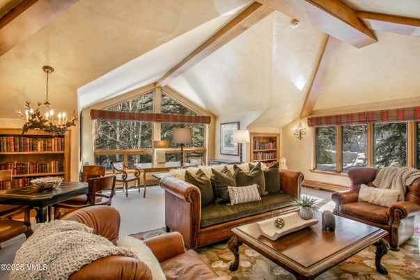 Chandelier, Dining room, Interior, Living room, Wooden Beams