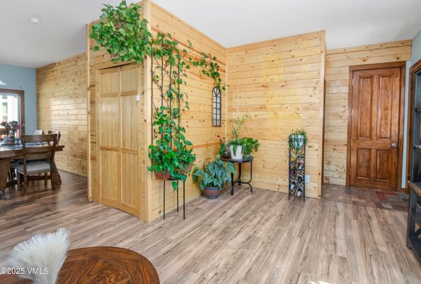Dining room, Interior, Wood Texture Flooring, Wooden Walls
