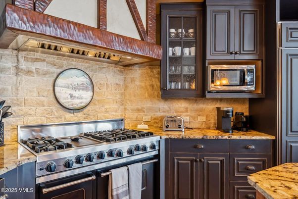 Interior, Kitchen, Stainless Steel Appliances, Stone Walls