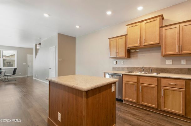 Interior, Kitchen, Recessed Lighting, Wood Texture Flooring