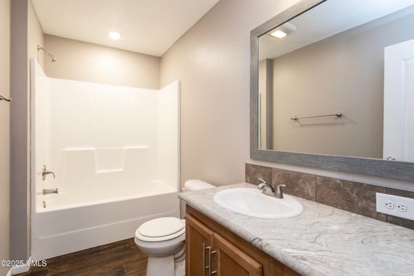 Bathroom, Interior, Recessed Lighting, Wood Texture Flooring
