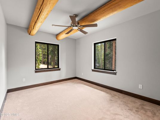 Empty room, Interior, Recessed Lighting, Wooden Beams