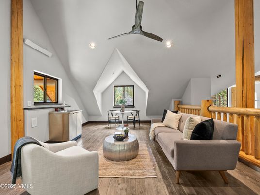 Dining room, Interior, Living room, Recessed Lighting, Wood Texture Flooring