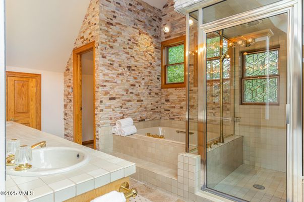 Bathroom, Glass Shower, Interior, Tile Countertops