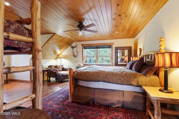 Bedroom, Interior, Recessed Lighting, Wooden Ceilings, Wood Texture Flooring