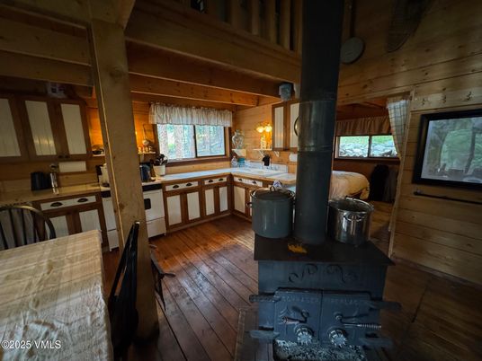 Interior, Kitchen, Wooden Beams, Wood Texture Flooring, Wooden Walls