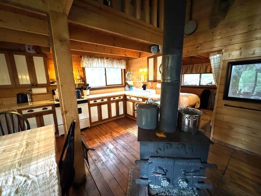 Interior, Kitchen, Wooden Beams, Wood Texture Flooring, Wooden Walls