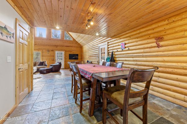 Dining room, Interior, Recessed Lighting, Wooden Ceilings, Wooden Walls