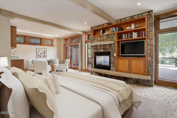 Bedroom, Fireplace, Interior, Recessed Lighting