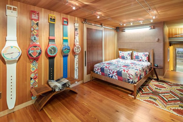 Bedroom, Interior, Wooden Ceilings, Wood Texture Flooring, Wooden Walls