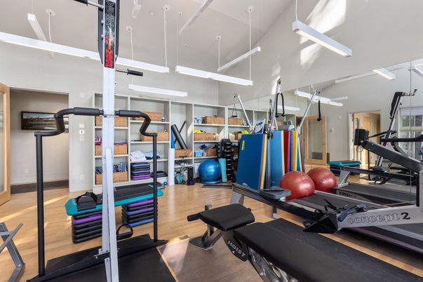 Fitness Equipment, Interior, Wood Texture Flooring