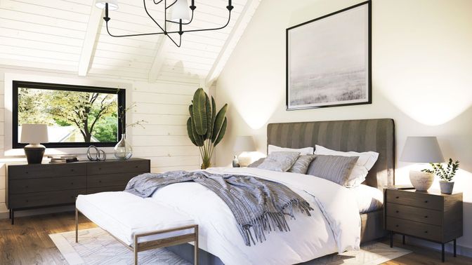 Bedroom, Interior, Wood Texture Flooring