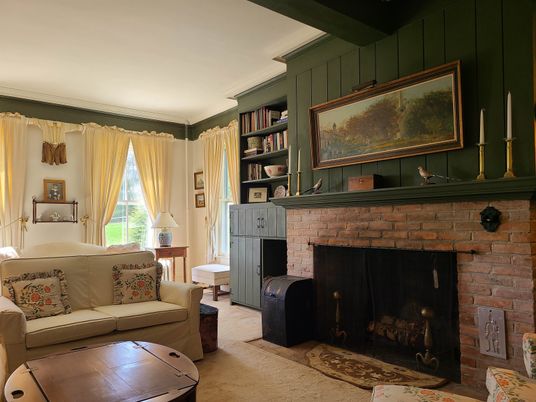 Fireplace, Interior, Living room, Stone Walls