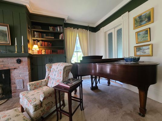 Fireplace, Interior, Piano, Stone Walls