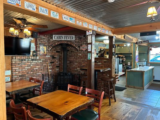 Dining room, Interior, Stone Walls, Wood Texture Flooring
