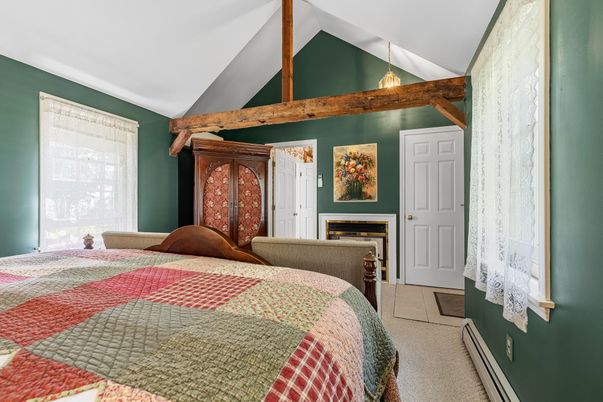 Bedroom, Interior, Pendant Lights, Wooden Beams