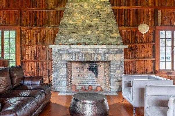 Fireplace, Interior, Wood Texture Flooring, Wooden Walls