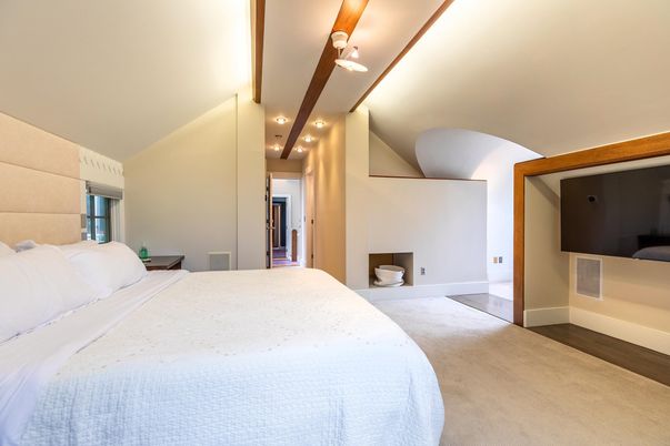 Bedroom, Fireplace, Interior, Recessed Lighting