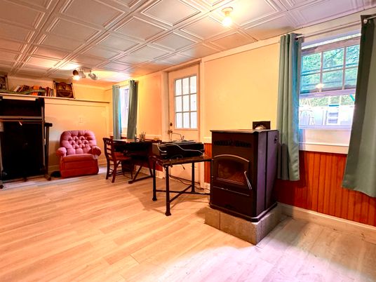 Dining room, Fireplace, Interior, Wood Texture Flooring