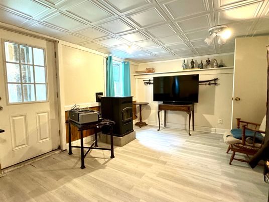 Fireplace, Interior, Wood Texture Flooring