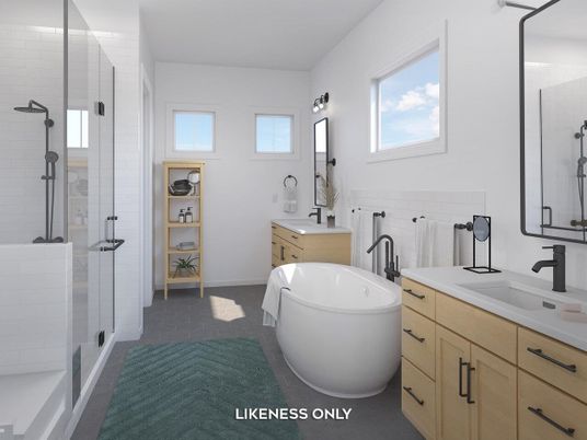 Bathroom, Dual Sink Vanities, Glass Shower, Interior