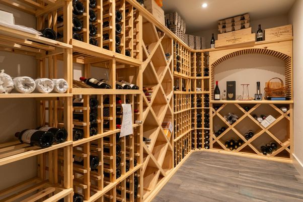 Interior, Recessed Lighting, Wine Storage, Wood Texture Flooring