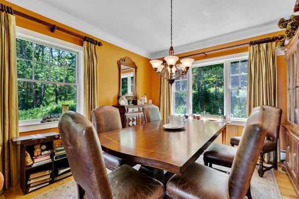 Chandelier, Dining room, Interior, Wood Texture Flooring