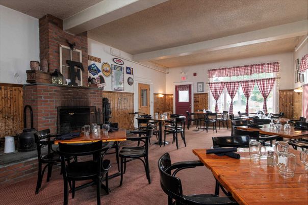 Dining room, Fireplace, Interior, Stone Walls