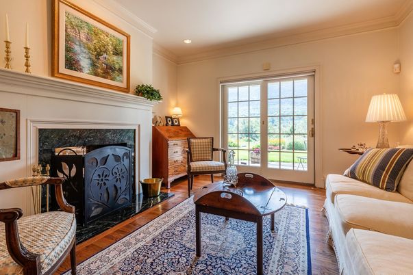 Fireplace, Interior, Recessed Lighting, Wood Texture Flooring