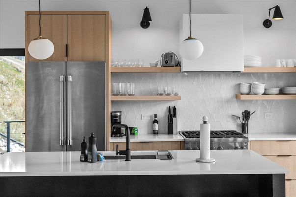 Interior, Kitchen, Pendant Lights, Stainless Steel Appliances