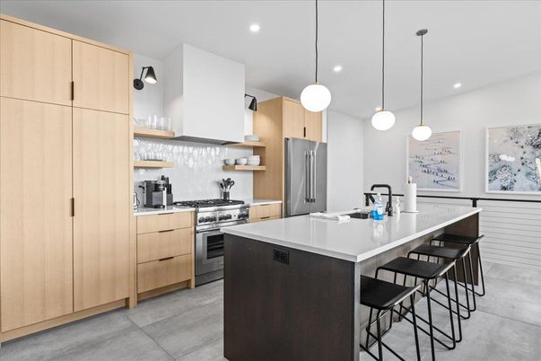Interior, Kitchen, Pendant Lights, Recessed Lighting, Stainless Steel Appliances