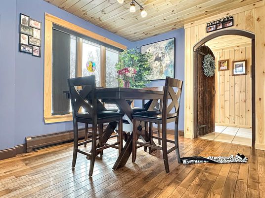 Dining room, Interior, Wooden Ceilings, Wood Texture Flooring, Wooden Walls