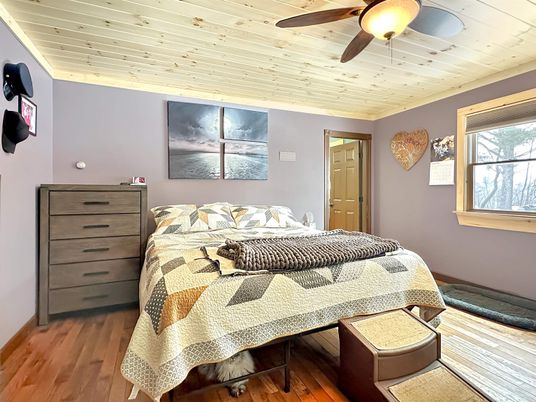Bedroom, Interior, Wooden Ceilings, Wood Texture Flooring
