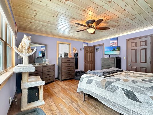 Bedroom, Interior, Wooden Ceilings, Wood Texture Flooring