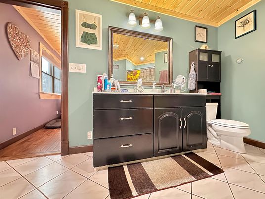 Bathroom, Interior, Wooden Ceilings, Wood Texture Flooring